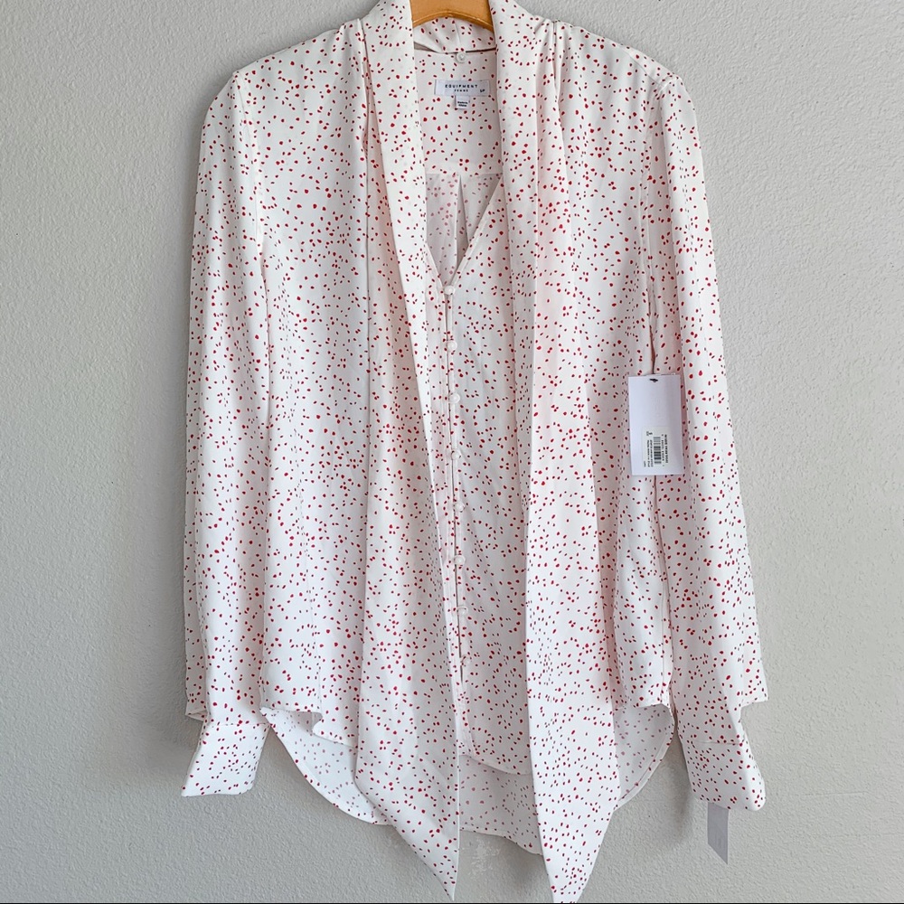 Equipment Tie Neck Blouse S - Picture 4 of 6